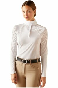2024 Ariat Womens Sunstopper 3.0 Long Sleeve Show Shirt 10048938 - White
