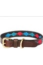 2023 Weatherbeeta Polo Leather Dog Collar 10016990 - Beaufort Brown / Emerald / Pink / Blue