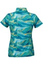 2022 Weatherbeeta Womens Ruby Printed Short Sleeve Top 1009343016 - Blue / Orange Swirl