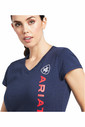 2022 Ariat Womens Vertical Logo Short Sleeve Top 10039227 - Navy