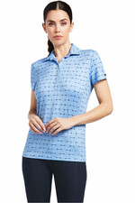 2022 Ariat Womens Motif Short Sleeve Polo Top 10039539 - Full Cheek Print