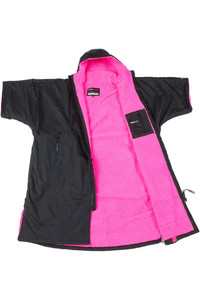 2021 Dryrobe Advance Kids Short Sleeve Premium Outdoor Change Robe ASDABG - Black / Pink