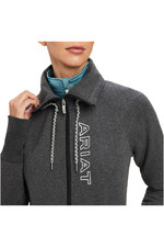 2022 Ariat Frauen-Team-Logo-Sweatshirt Mit Durchgehendem Reiverschluss 10041227 - Anthrazit