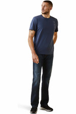 2023 Ariat Mens Vertical Logo T-Shirt 10043372 - Navy