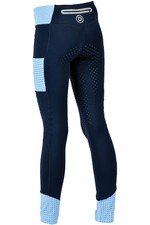 2023 Dublin Junior Power Performance Mid Rise Colour Block Tights 1004929117 - Ink Navy / Bluebell