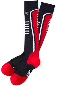 Ariat Womens Ariattek Slimline Socks Navy / Red