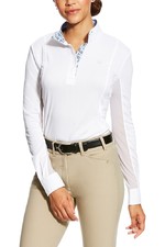 Ariat Womens Sunstopper Pro Show Shirt White Mesh Stripe