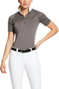 Ariat Womens Airway 1/4 Zip Short Sleeve Show Shirt 10030432 - Plum Grey
