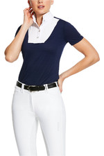 Ariat Womens Lanni 1/4 Zip Short Sleeve Show Shirt 10030516 - Navy