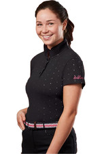 Dublin Womens Marine Short Sleeve Polo T-Shirt Black