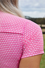 Dublin Womens Kylee Printed Short Sleeve Top - Carmine Pink