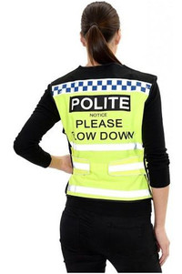 Equisafety Polite 'Please Slow Down' Waist Coat Yellow