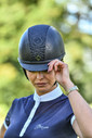 2022 Charles Owen AYR8 Plus Leather Look Helmet Midnight Blue