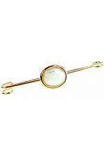ShowQuest Semi Precious Mother of Pearl on Gold Stock Pin