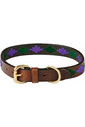 2023 Weatherbeeta Polo Leather Dog Collar 10016990 - Beaufort Brown / Purple / Teal
