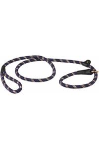 Weatherbeeta Rope Leather Slip Dog Lead - Navy / Brown