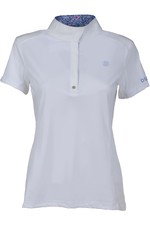 2022 Dublin Womens Andrea Short Sleeve Competition Printed Inner Collar Shirt 1004088023 - White / Lavender