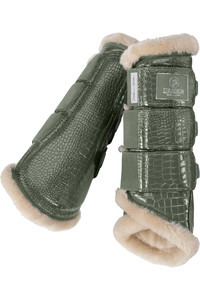 2022 Eskadron Croco Fauxfur Brushing Boots 555038 864 150 - Ash Green