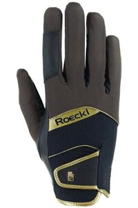2024 Roeckl Womens Millero Riding Gloves 310027 - Dark Mocha / Black