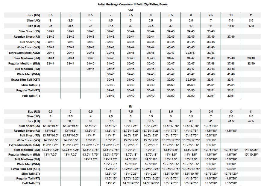 Ariat Ladies Boot Size Chart Ariat Ravello Dress Tall Riding Boots