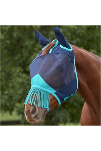 Weatherbeeta Comfitec Deluxe Fine Mesh Mask With Ears And Tassels 1009577012 - Navy Turquoise