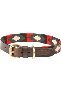 Weatherbeeta Polo Leather Dog Collar 10016990 - Brown Black Red White